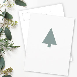 Minimaler Weihnachtsbaum | Sage Green Clean Simple Postkarte