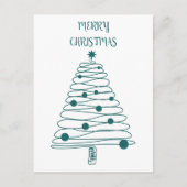 Minimaler Weihnachtsbaum Stern Frohe Weihnachtsfei Feiertagspostkarte (Vorderseite)