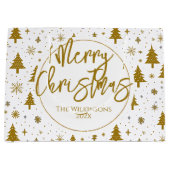 Minimaler Weihnachtsbaum White Gold Große Geschenktüte (Vorderseite)