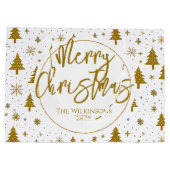 Minimaler Weihnachtsbaum White Gold Große Geschenktüte (Rückseite)