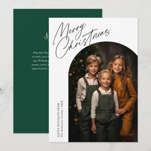 Minimaler Weihnachtsbogen Feiertagskarte (Vorne/Hinten)