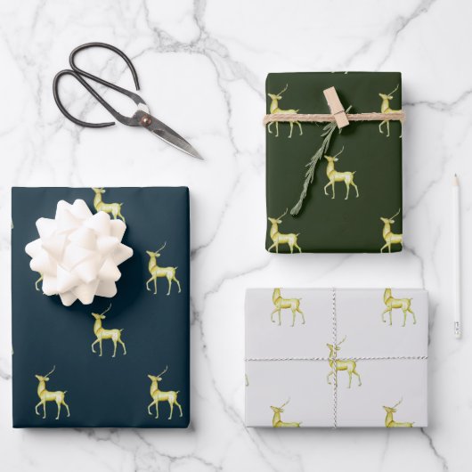 Minimaler Weihnachtsgoldschuh Geschenkpapier Set (Vorderseite)
