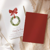 Minimaler Weihnachtskranz | Holiday Open House Einladung