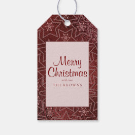 Minimaler Weihnachtsschneeflocken und Sternenmaroo Geschenkanhänger