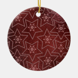 Minimaler Weihnachtsschneeflocken und Sternenmaroo Keramik Ornament