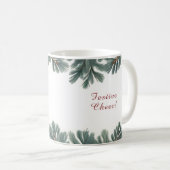 Minimaler Weihnachtsurlaub Cheer Pine Bough Kaffeetasse (VorderseiteRechts)