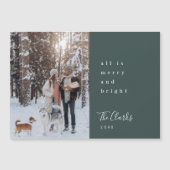 Minimaler Weihnachtswald Grünes Foto Magnetkarte (Vorderseite)
