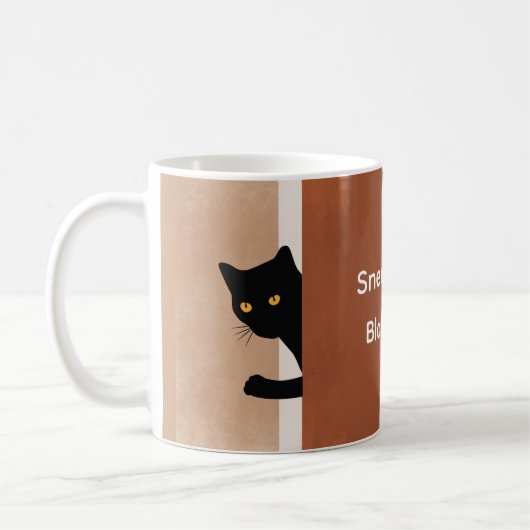 Minimaler weißbrauner Sneek-Flüchtige Blick Schwar Kaffeetasse (Links)