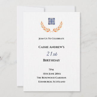Minimaler Weißer Meilenstein-Geburtstag Einladung