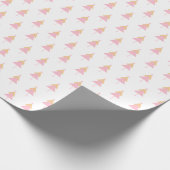Minimaler weißer rosa gelber Weihnachtsbaum Geschenkpapier (Ecke)