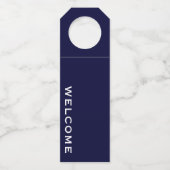 Minimaler Welcome Navy Flasche Hanger Tag Flaschenanhänger (Vorderseite)