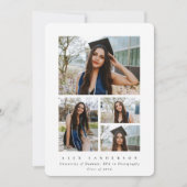 Minimaler White Frame 4 Foto Abschluss Ankündigung (Vorderseite)
