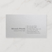 Minimaler White & Gold Embossed Text Makeup Artist Visitenkarte (Rückseite)