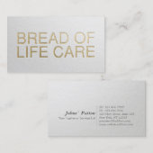 Minimaler White & Gold Embossed Text Yoga Instruct Visitenkarte (Vorne/Hinten)