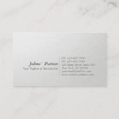 Minimaler White & Gold Embossed Text Yoga Instruct Visitenkarte (Rückseite)