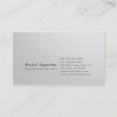 Minimaler White & Gold Embossed Text Yoga Instruct Visitenkarte (Rückseite)