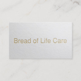 Minimaler White & Gold Embossed Text Yoga Instruct Visitenkarte