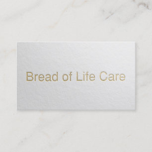 Minimaler White & Gold Embossed Text Yoga Instruct Visitenkarte