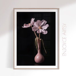 Minimaler Wild-Tulpe-Stillleben-Wand-Kunstdruck Poster