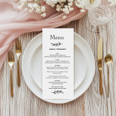 minimaler Wildblumenkranz Volkstümliche Rustikale Menükarte