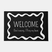 Minimaler Willkommensgruß Lustiger Introvertierter Fußmatte (Vorderseite)
