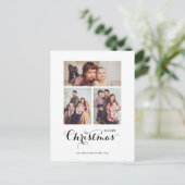 Minimaler Winter Weihnachten 3 Foto Collage Urlaub Postkarte (Stehend Vorderseite)