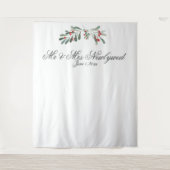 Minimaler Wintersprigs Hochzeitstag Foto Hintergru Wandteppich (Vorderseite)