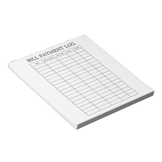 Minimaler Zahlungsprotokoll-Organizer Notizblock (angewinkelt)