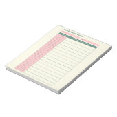 Minimaler Zeitblockplaner Pink Layout Notizblock (Rotiert)