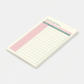 Minimaler Zeitblockplaner Pink Layout Post-it Klebezettel (angewinkelt)