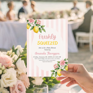 Minimaler Zitronen-Baby-Shower Frisch Gepresst Mod Einladung