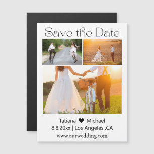 minimales 3-Fotos-Collage-Save-the-Date-Magnet Magnetkarte