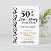 Minimales 50. Hochzeitliches Jubiläum Party Einladung (Stehend Vorderseite)