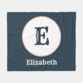 Minimales abstraktes kreatives Rosa-Blau-Rose Mono Fleecedecke (Vorderseite (Horizontal))