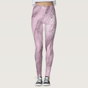 Minimales abstraktes metallisches lila Lavanda Leggings