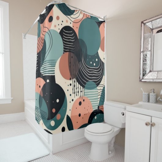 Minimales Abstraktes Nahtloses Muster - Geometrisc Duschvorhang (Beispiel)