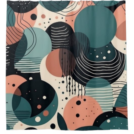 Minimales Abstraktes Nahtloses Muster - Geometrisc Duschvorhang (Vorderseite)