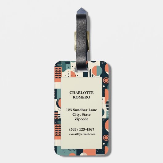 Minimales Abstraktes Nahtloses Muster - Geometrisc Gepäckanhänger (Rückseite vertikal)