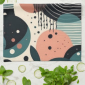 Minimales Abstraktes Nahtloses Muster - Geometrisc Geschirrtuch (Gefaltet)