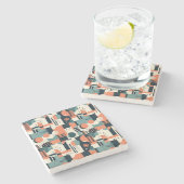 Minimales Abstraktes Nahtloses Muster - Geometrisc Steinuntersetzer (Seitenansicht)