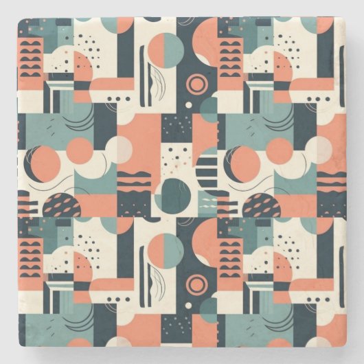 Minimales Abstraktes Nahtloses Muster - Geometrisc Steinuntersetzer (Vorderseite)