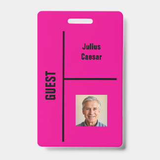 Minimales Abzeichen für Gastereignisse in Hot Pink Ausweis