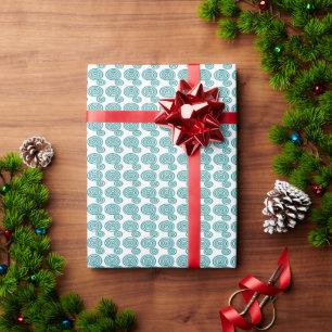 Minimales Aquamarines Spiralbogenpapier Geschenkpapier