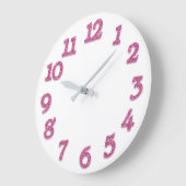 Minimales arabische Zahl-weißes Himbeerrosa Große Wanduhr (Winkel)