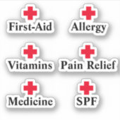 Minimales Arzneimittelkabinett, das Erste Hilfe or Aufkleber (Vorderseite)