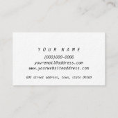 Minimales B&W cooles glattes Marmorierungnobles Visitenkarte (Rückseite)