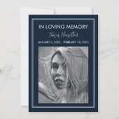 Minimales Beerdigungsprogramm für die weiße Grenze Einladung (Vorderseite)