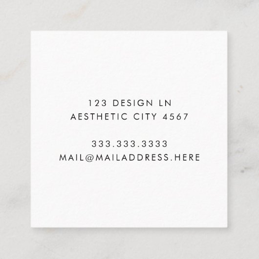 Minimales Beige Circle Business Monogram Branding Quadratische Visitenkarte (Rückseite)