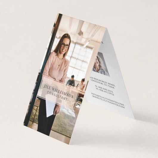 Minimales Berufliches Firmenlogo und Business-Foto Visitenkarten (Vorderseite)