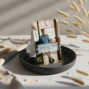 Minimales Berufliches Firmenlogo und Business-Foto Visitenkarten